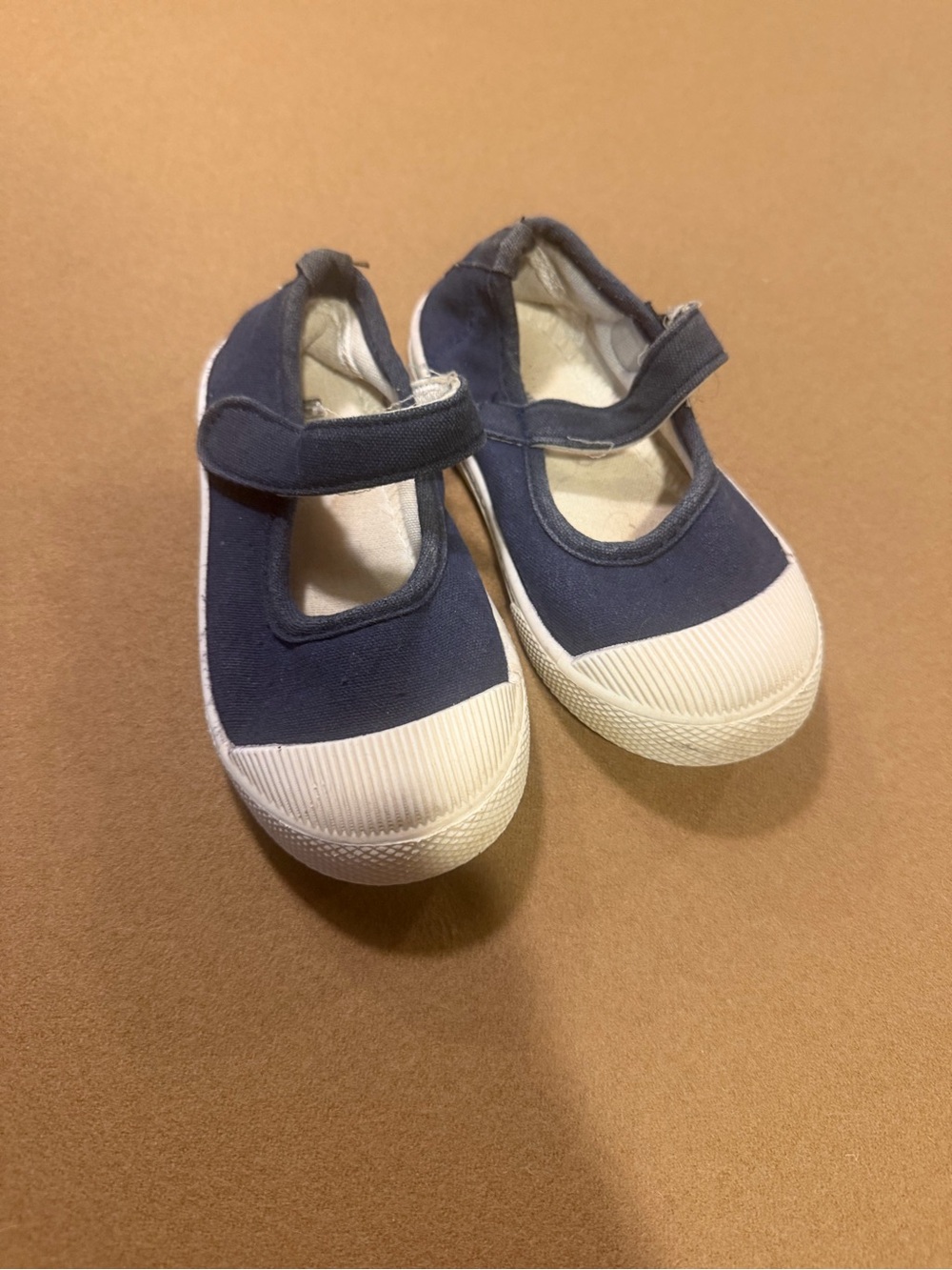 Kids Navy Canvas Mary Jane Sneakers with Hook-and-Loop Strap